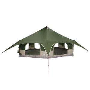 vidaXL Gezinstent 18-persoons Groen 185T Polyester met PU Coating
