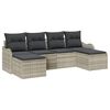 vidaXL Tuin Sofa Set met kussen 6 pcs Lichtgrijs Poly riet