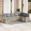 vidaXL Tuin Sofa Set met kussen met opslag 8 pcs Beige Poly riet