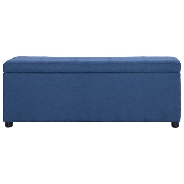 vidaXL Bankje met opbergvak 116 cm polyester blauw
