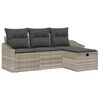 vidaXL Bankstel met kussen 4 pcs poly rattan