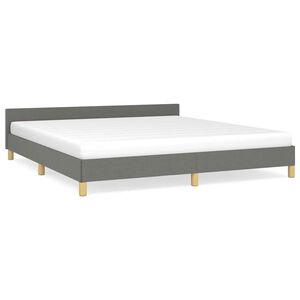 vidaXL Bedframe zonder matras stof donkergrijs 180x200 cm