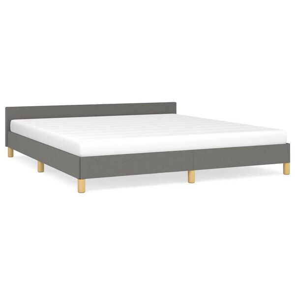 vidaXL Bedframe zonder matras stof donkergrijs 180x200 cm