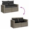 vidaXL 5-delige Loungeset met kussens poly rattan grijs