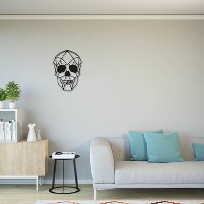 Homemania Wanddecoratie schedel 35x50 cm staal zwart