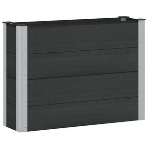 vidaXL Verhoogde plantenbak Zwart 100 x 30 x 72 cm WPC en Aluminium