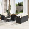 vidaXL Tuin Sofa Set met kussen 8 pcs Zwart poly rattan