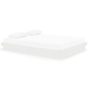 vidaXL Bedframe massief hout wit 150x200 cm