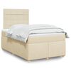 vidaXL Boxspring met matras stof cr&egrave;mekleurig 120x190 cm