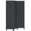 vidaXL Kamerscherm met 3 panelen massief paulowniahout zwart