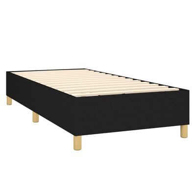 vidaXL Boxspring met matras stof zwart 100x200 cm