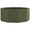 vidaXL Plantenbak Olijf Groen 90 x 90 x 35 cm Staal