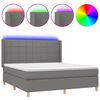 vidaXL Boxspring met matras en LED stof donkergrijs 160x200 cm