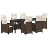 vidaXL Tuin eettafelset 7 st Bruin poly rattan