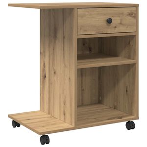 vidaXL Printerstand Artisanaal eiken 60 x 40 x 68,5 cm Bewerkt hout