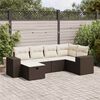 vidaXL 6-delige Loungeset met kussens poly rattan bruin
