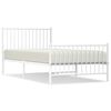 vidaXL Bedframe met hoofd- en voeteneinde metaal wit 100x200 cm