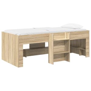 vidaXL Kinder Hoogslaper Sonoma Eiken 90 x 200 cm Bewerkt hout