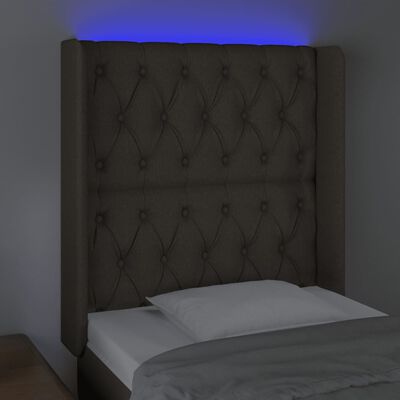 vidaXL Hoofdbord LED 83x16x118/128 cm stof taupe