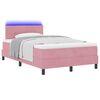 vidaXL LED Box Spring Bed met matras met LED Roze 120 x 200 cm Fluweel