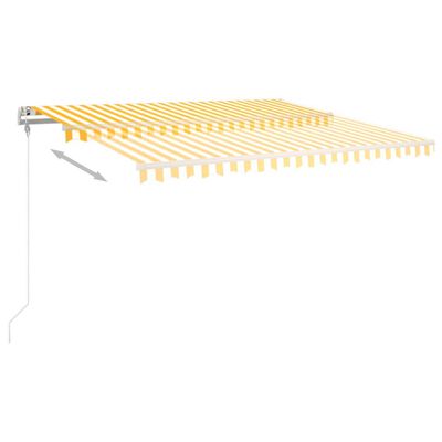vidaXL Luifel automatisch uittrekbaar 450x300 cm geel en wit
