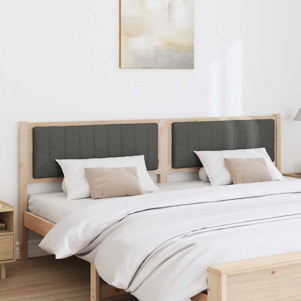 vidaXL Gestoffeerd hoofdbord Bruin 200 cm Massief grenenhout