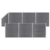 vidaXL Schuttingset 6 vierkant en 1 schuin 1138x186 cm HKC grijs