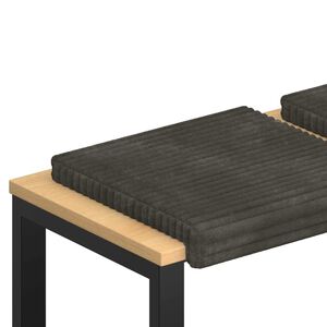 vidaXL Bankkussen 2 st Pluche Corduroy Antraciet Diepte 35 cm