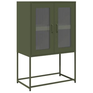 vidaXL Hoge kast 68x39x107 cm staal olijfgroen