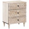 vidaXL Bed kast met lade Wit 50 x 33 x 60 cm Massief Mango Hout