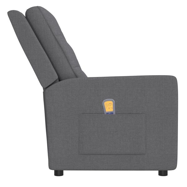 vidaXL Massagestoel 4-zits verstelbaar stof lichtgrijs