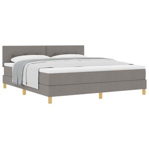 vidaXL Boxspringbed met matras met hoofdeinde Taupe 180 x 200 cm Stof