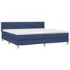 vidaXL Boxspring met matras stof blauw 200x200 cm