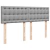 vidaXL Boxspring met matras stof lichtgrijs 160x200 cm