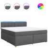 vidaXL Boxspring met matras stof donkergrijs 180x200 cm