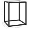vidaXL Salontafel met gehard glas 40x40x50 cm zwart