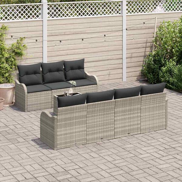 vidaXL Tuin Sofa Set Lichtgrijs 55 x 55 x 37 cm poly rattan