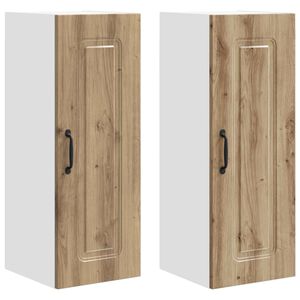 vidaXL Vaatwasserpaneel Kalmar 2 pcs Artisan Eiken Bewerkt hout