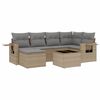 vidaXL 7-delige Loungeset met kussens poly rattan beige