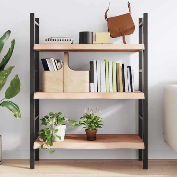 vidaXL Wandschap 80x60x(2-6) cm onbehandeld massief eikenhout