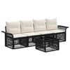 vidaXL Tuinbankenset 5 pcs Zwart poly rattan