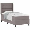 vidaXL Boxspringbed met kussen met hoofdeinde Taupe 200 x 90 cm Stof