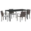 vidaXL Tuin eettafelset 5 st Bruin en zwart PE Rattan