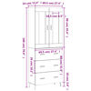 vidaXL Hoge kast 69,5x34x180 cm bewerkt hout gerookt eikenkleurig