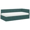 vidaXL Hoekbedframe met Matras met matras 2 pcs Groen Fluweel
