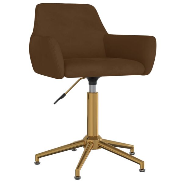 vidaXL Eetkamerstoelen draaibaar 2 st fluweel bruin