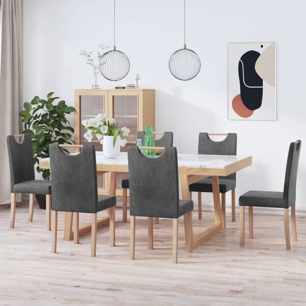 vidaXL Eetkamerstoelen 6 st kunstsu&egrave;de grijs