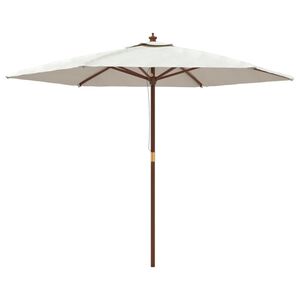 vidaXL Parasol met houten paal 299x240 cm zandkleurig