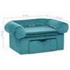 vidaXL Hondenbank met opslag Turquoise 75 x 50 x 38cm Pluche