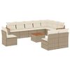 vidaXL 11-delige Tuinset met kussens poly rattan beige